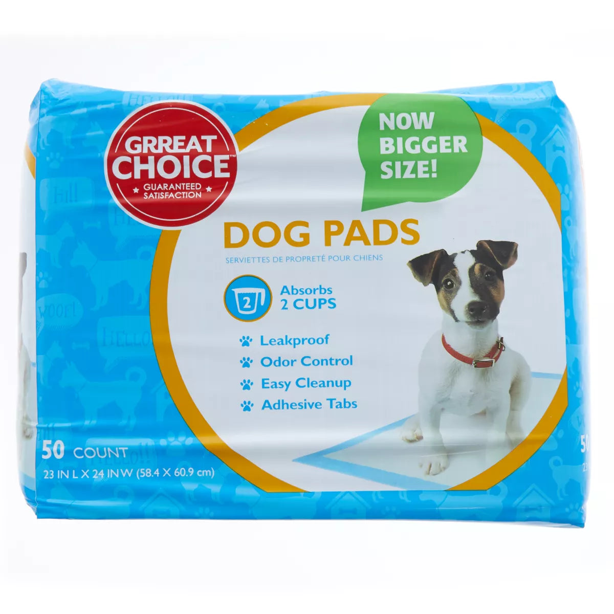 Great Choice Regular Dog and Puppy Pee Pads, Potty Training, 23 x 24, Unscented, 50 Count