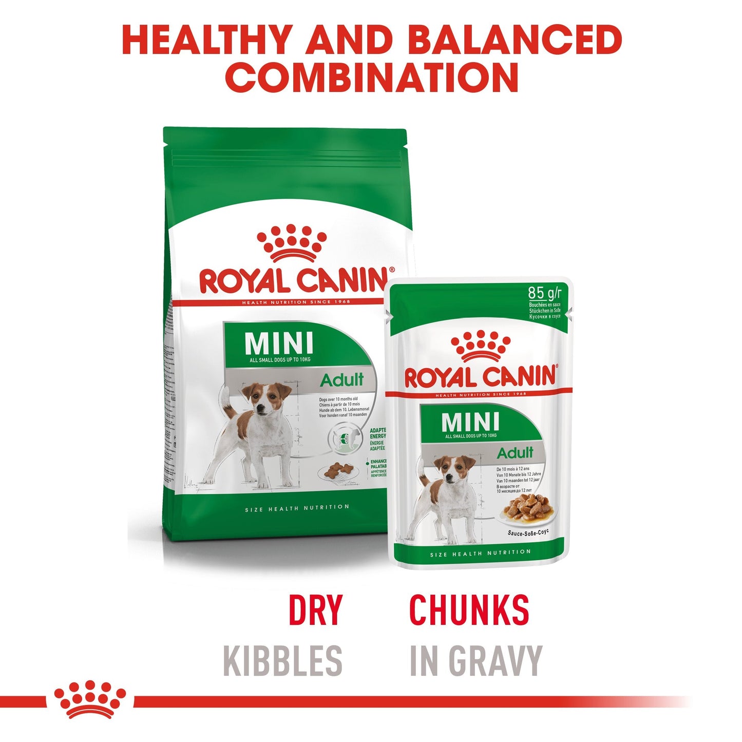 Royal Canin Mini Adult in Gravy (85 gm\pouch) - wet food for small dogs up to 10 KG - form 10 months to 8 years