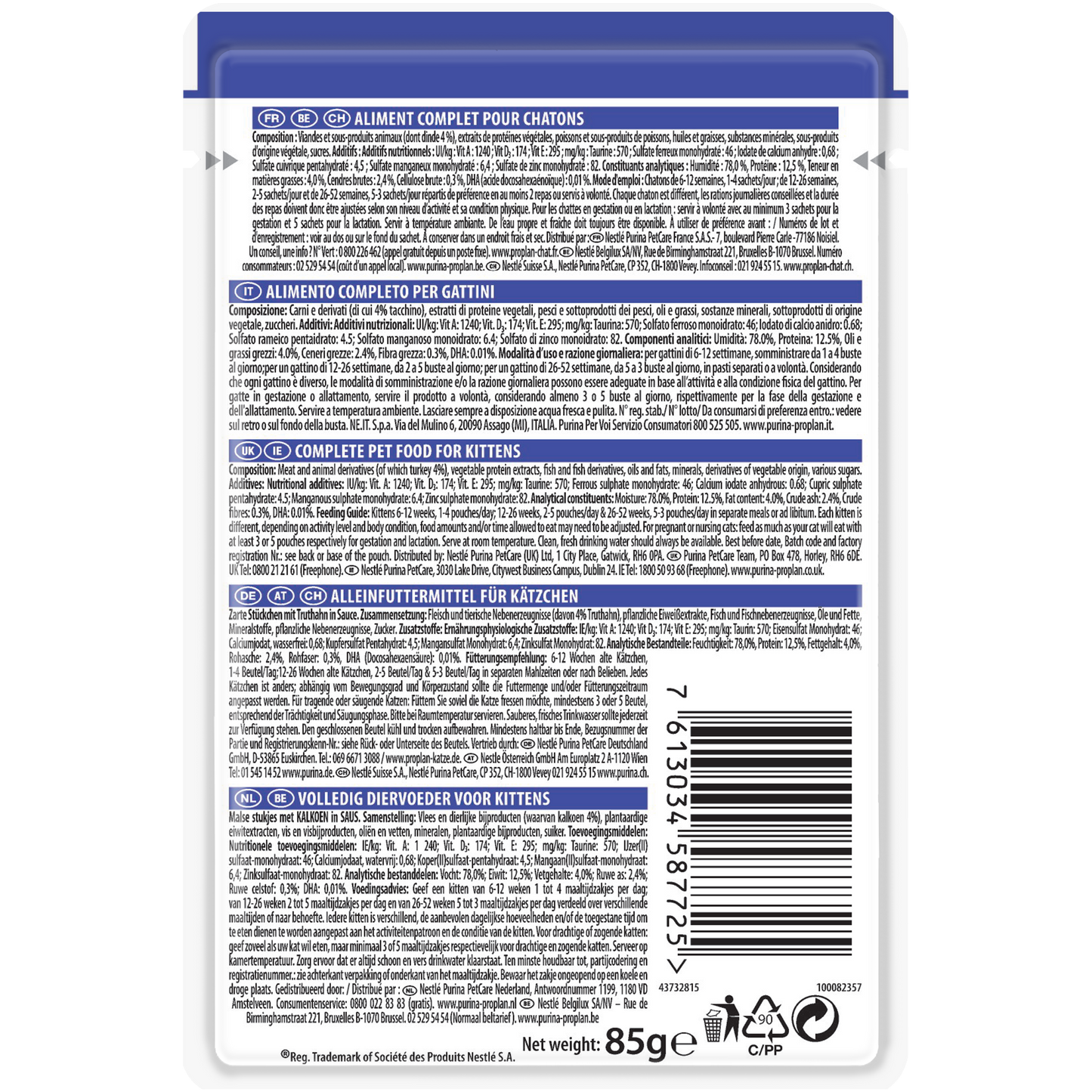 PURINA PRO PLAN Junior Nutri Savour with Turkey in Gravy 85g