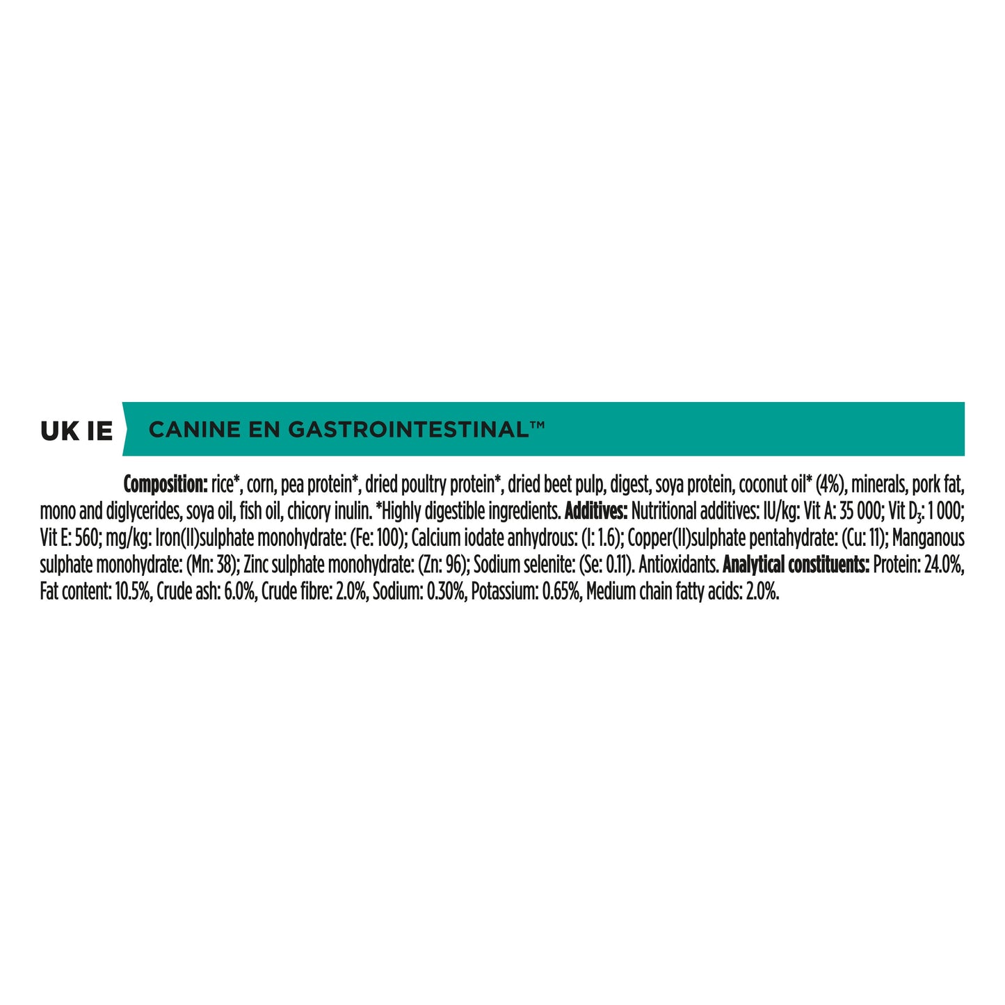 PURINA® PRO PLAN® VETERINARY DIETS EN Gastrointentinal Dry Dog food 1.5kg