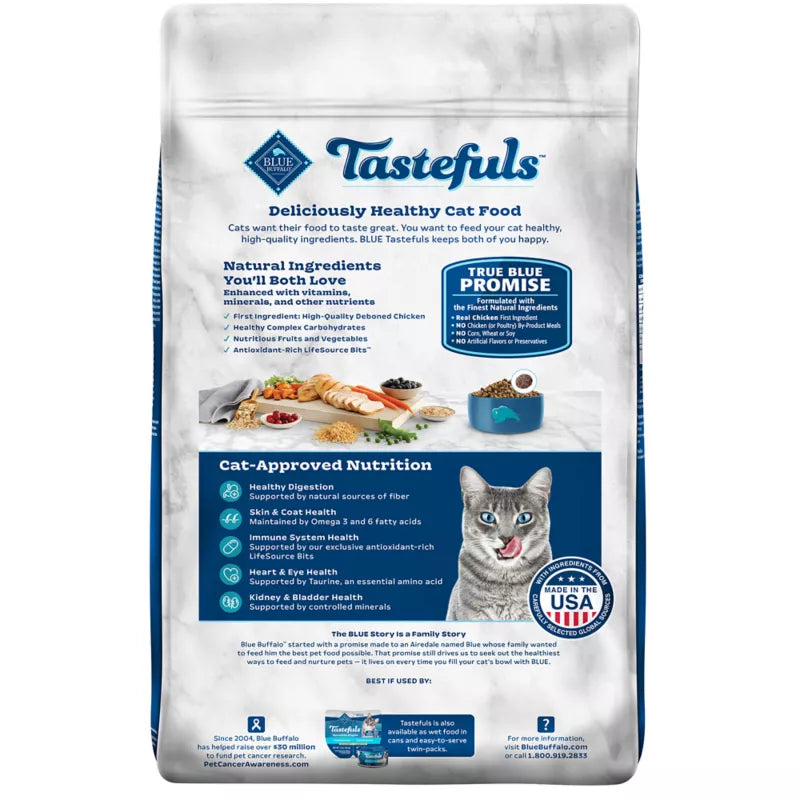 Blue Buffalo Tastefuls Adult Indoor Cat Dry Food - Natural, Chicken & Brown Rice - Image 2