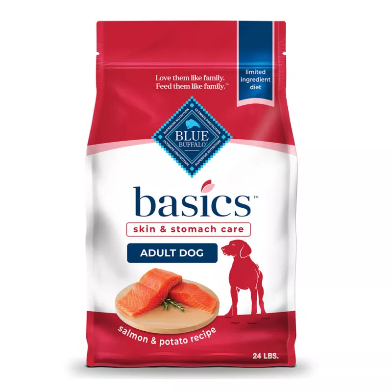Blue Buffalo Basics Skin & Stomach Care Adult Dog Dry Food - Salmon & Potato