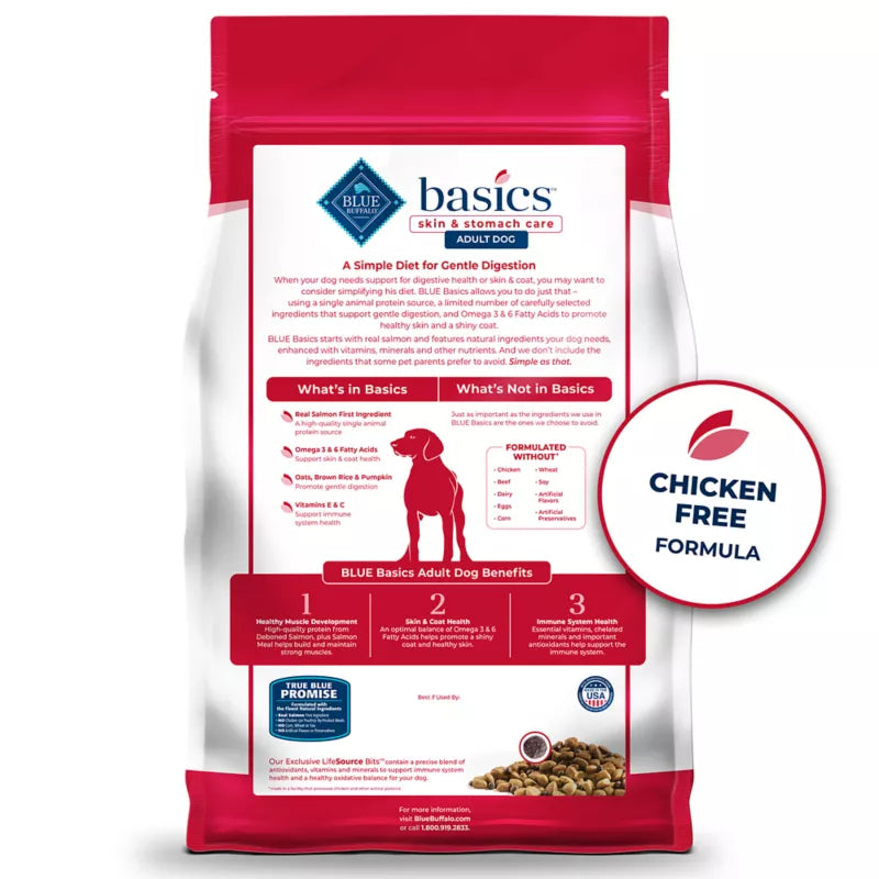 Blue Buffalo Basics Skin & Stomach Care Adult Dog Dry Food - Salmon & Potato - Image 2