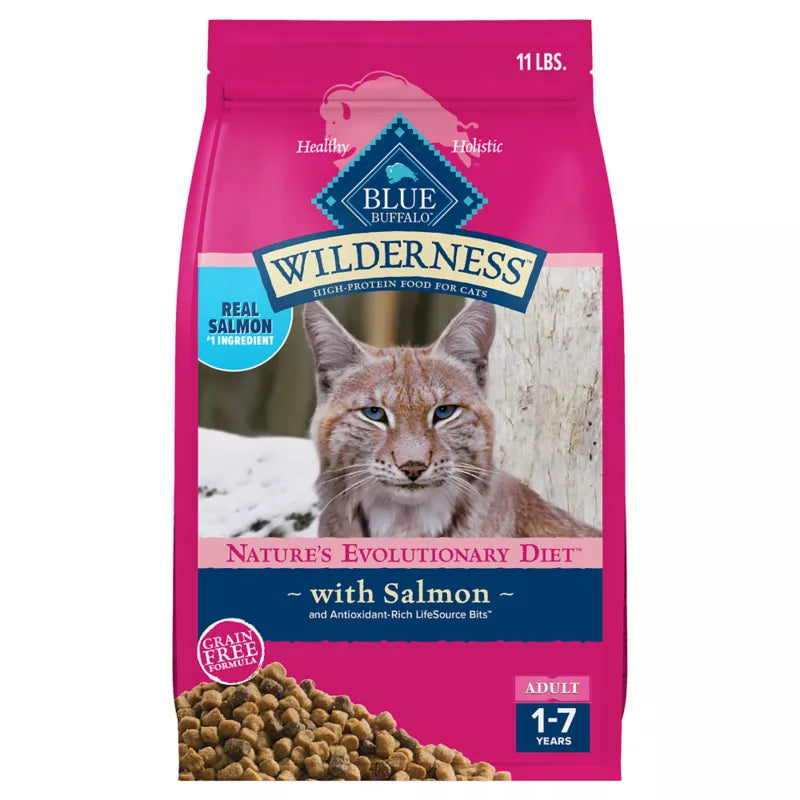 Blue Buffalo Wilderness Adult Dry Cat Food - Grain Free, Salmon