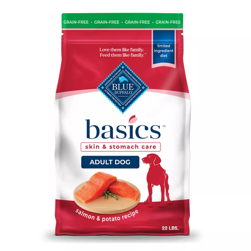 Blue Buffalo Basics Skin & Stomach Care Adult Dog Dry Food - Grain Free, Salmon & Potato