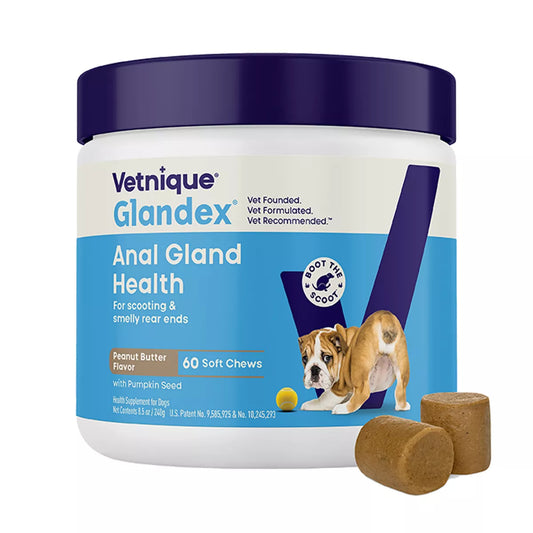 Vetnique Labs Glandex® Boot the Scoot® Dog Anal Gland Support Soft Chews, Peanut Butter, 60 Count