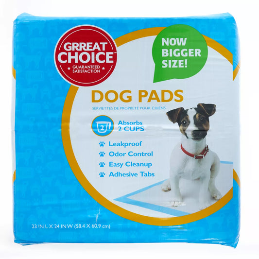 Great Choice Regular Dog and Puppy Pee Pads, Potty Training, 23 x 24, Unscented, 150 Count