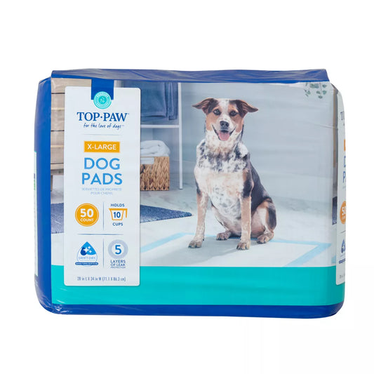 Top Paw X-Large Premium Dog and Puppy Pee Pads, Potty Training, 28 x 34, Unscented, 50 Count