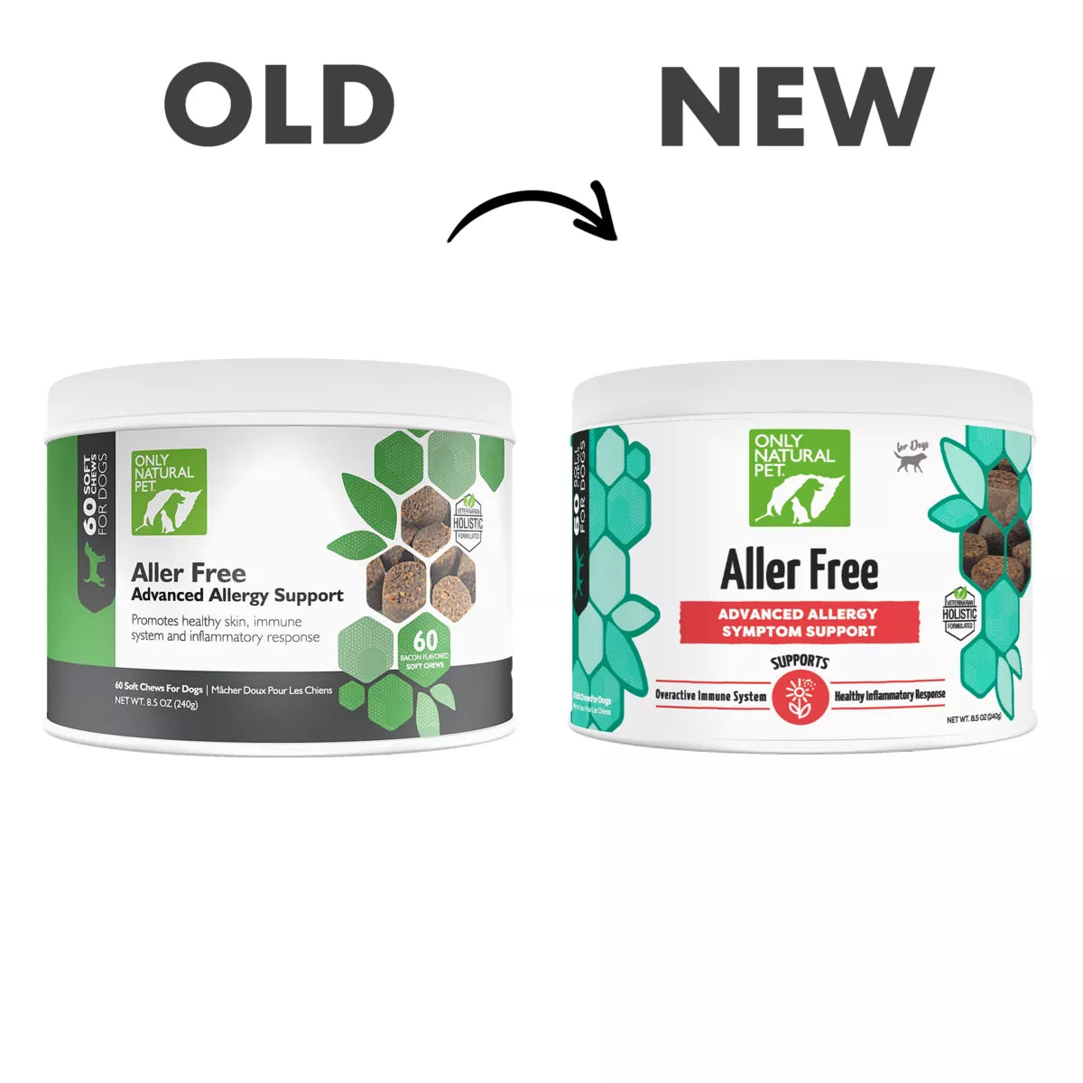 Only Natural Pet Dog Aller Free Advanced Allergy Support Soft Chews, Natural Bacon Flavor, 60 Count
