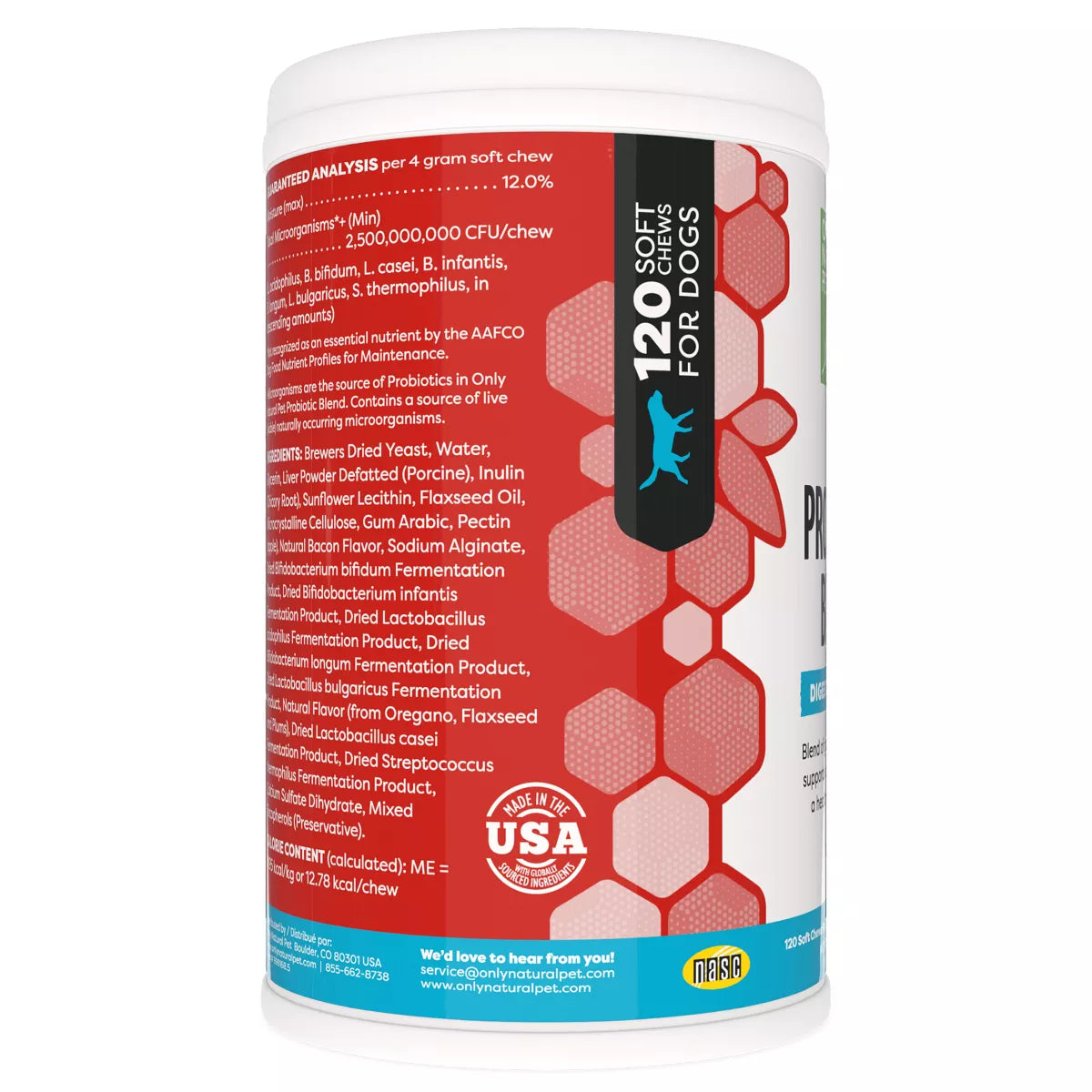 Only Natural Pet® Dog Probiotic Blend Digestive Support Soft Chews, Natural Bacon Flavor
