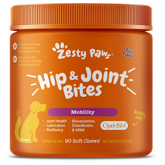 Zesty Paws Mobility Bites for Dogs - Duck Flavor - 90 Ct