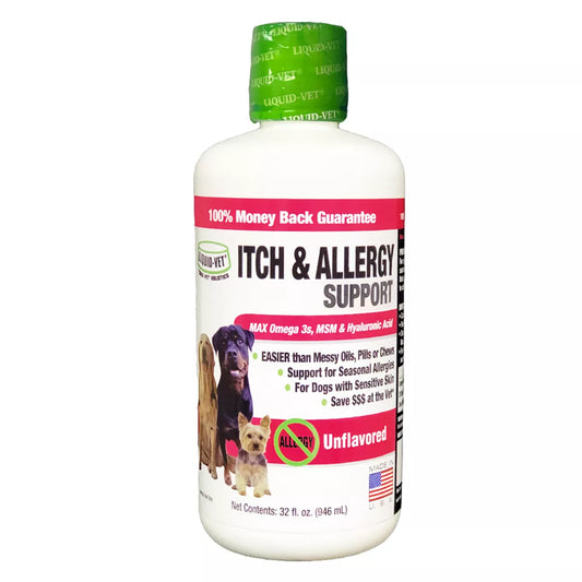 Liquid-Vet Dog K9 Itch & Allergy Support, Tasty & Easy to Use, Multiple Flavors, 8 oz, 32 oz