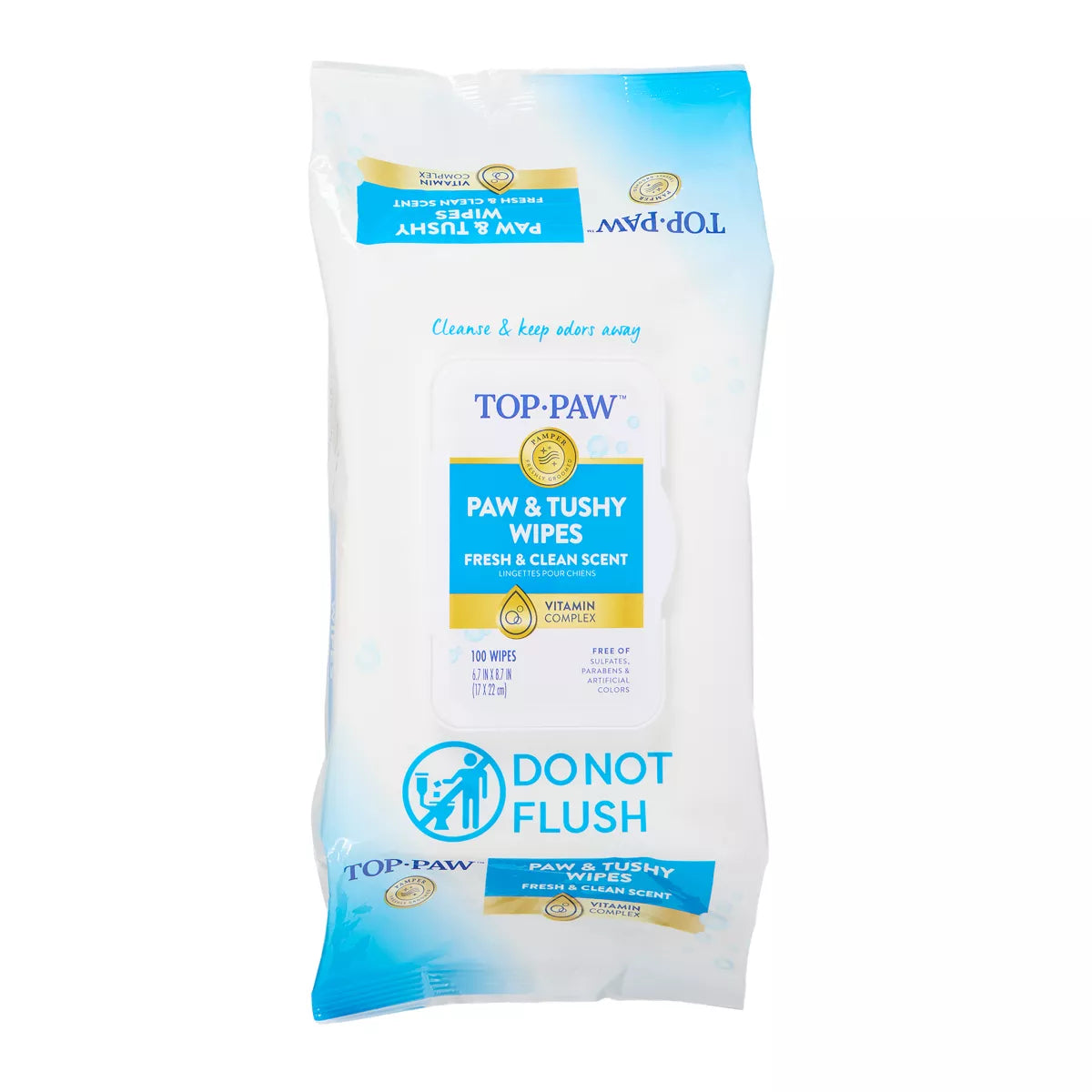 Top Paw Paw & Tushy Dog Grooming Wipes, 100 Count