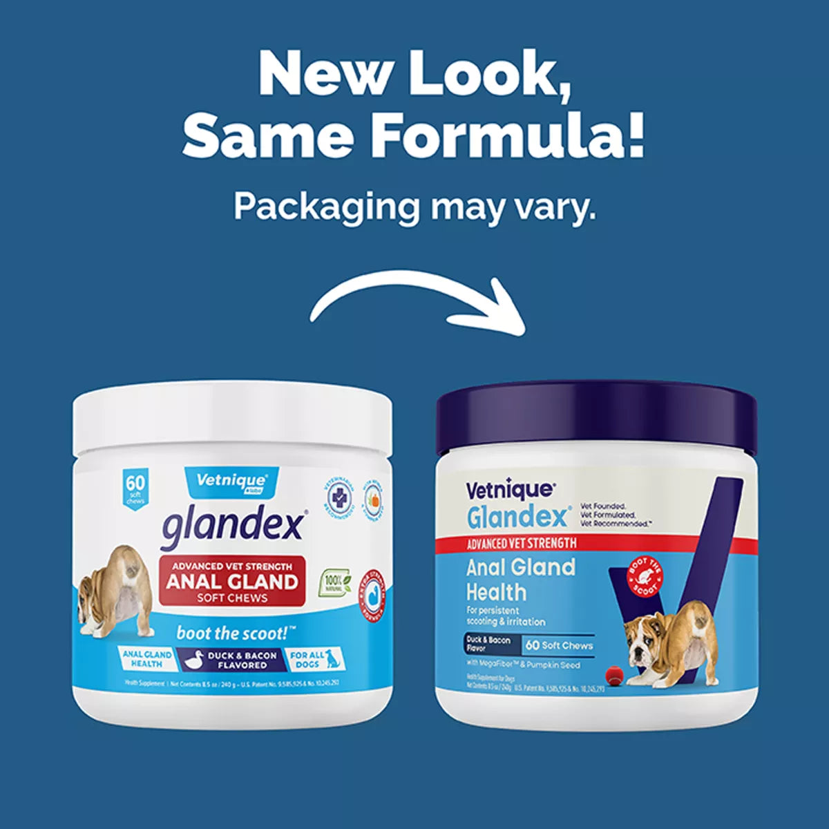 Vetnique Labs Glandex® Dog Advanved Vet Strength Anal Gland Soft Chew, Duck & Bacon Flavor, 60 Count