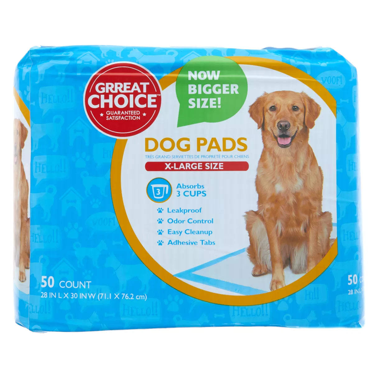 Great Choice X-Large Dog and Puppy Pee Pads, 28 x 30, 50 Count