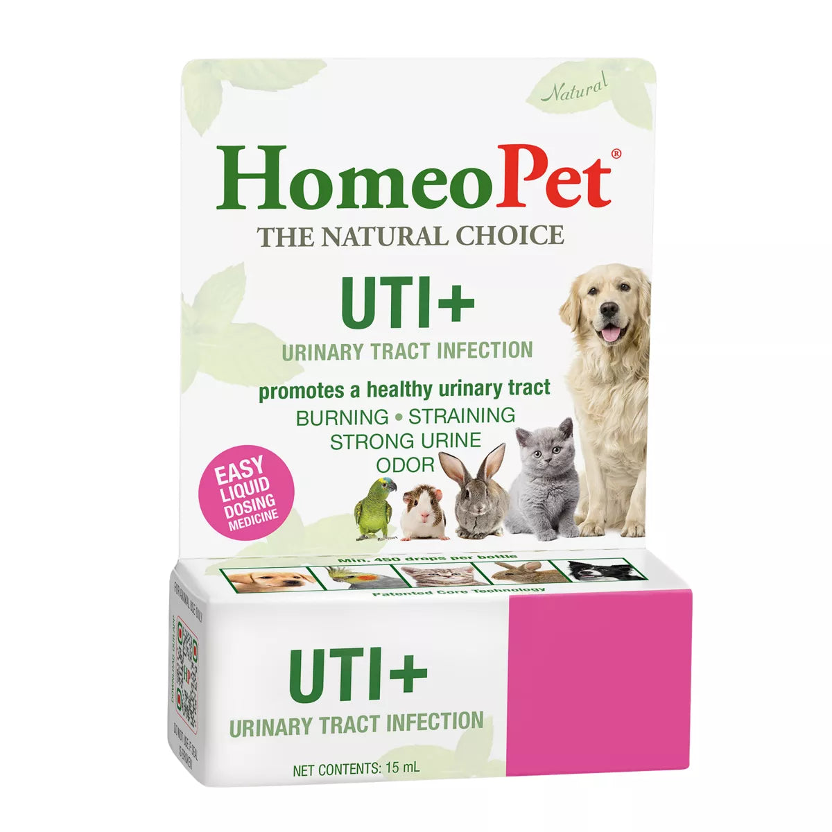 HomeoPet® Dog UTI+ Liquid Urinary Supplement, Support Upper & Lower Urinary Tract, 15-ml bottle