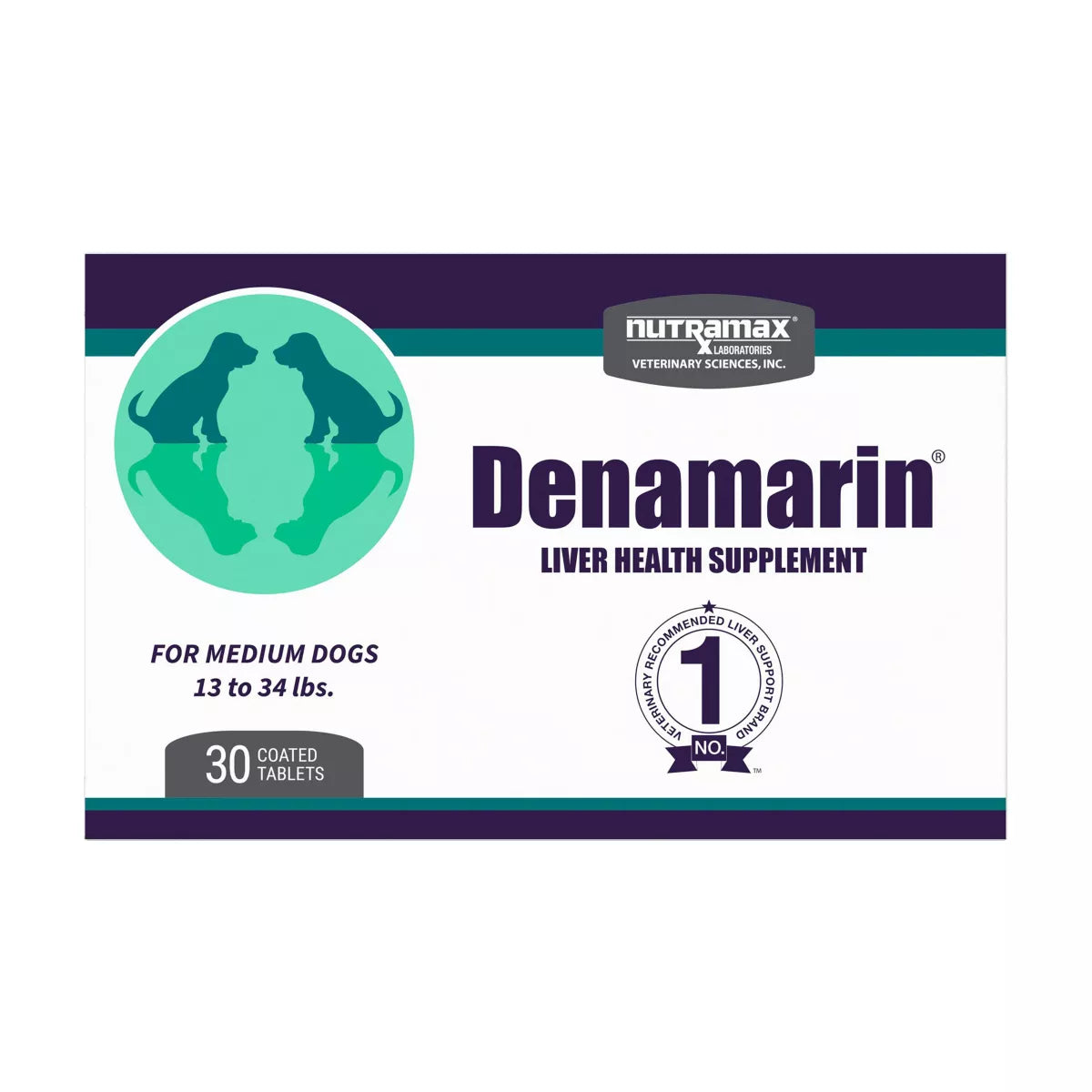 Nutramax Laboratories Veterinary Sciences Denamarin Dog Liver Health Supplement, Medium Dogs, 30ct