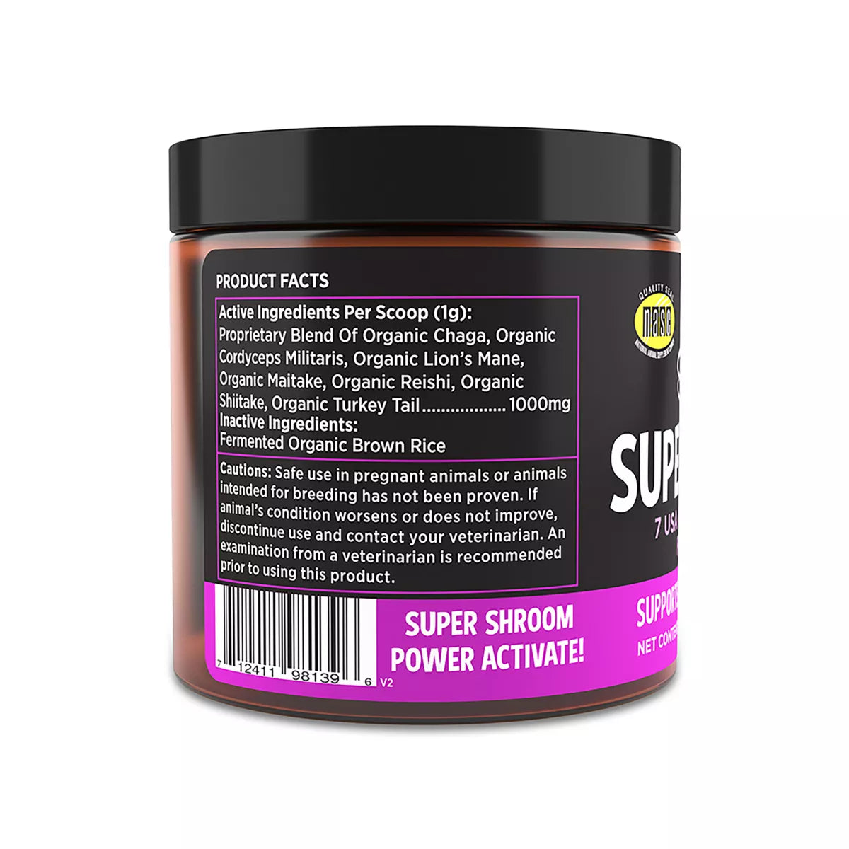 Super Snouts Super Shrooms Dog & Cat Immune Support Supplement, Organic 7 Mushroom Blend, 2.64 Oz