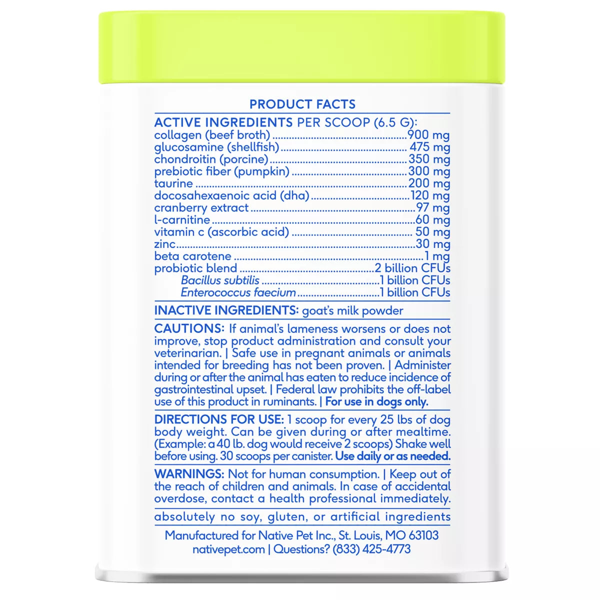 Native Pet The Daily Supplement for Dogs - Multivitamin Powder Supplement