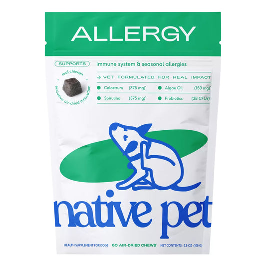 Native Pet Dog Allergy Chews for Immune & Seasonal Allergies, Made with Real Chicken, 60ct, 120ct