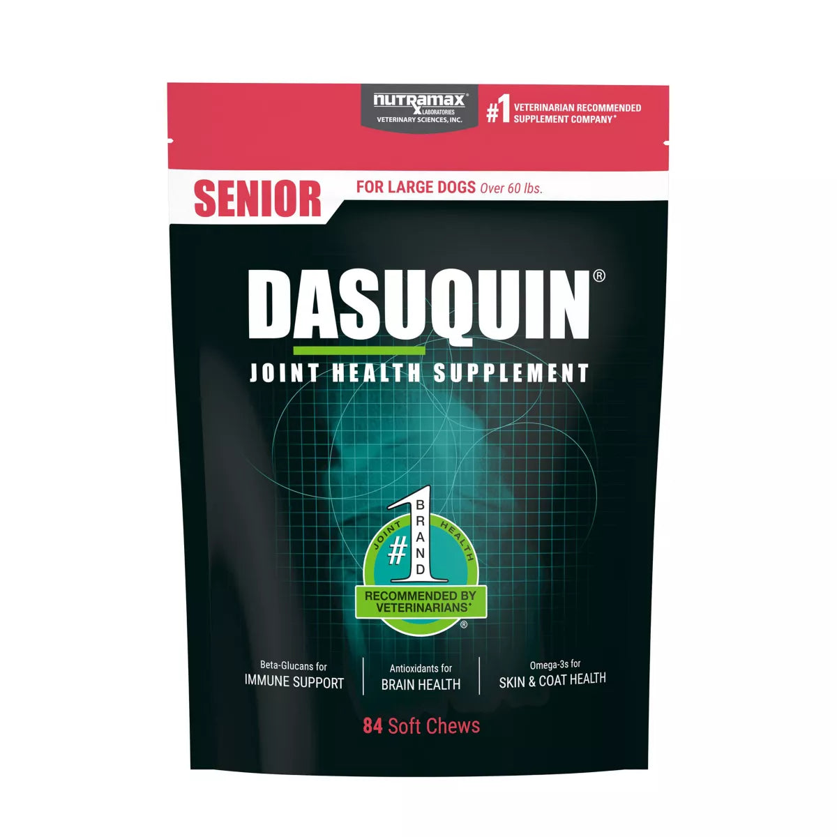 Nutramax Dasuquin® Joint Health Supplement for Large Senior Dogs Over 60 lbs, Soft Chews, 84 Count
