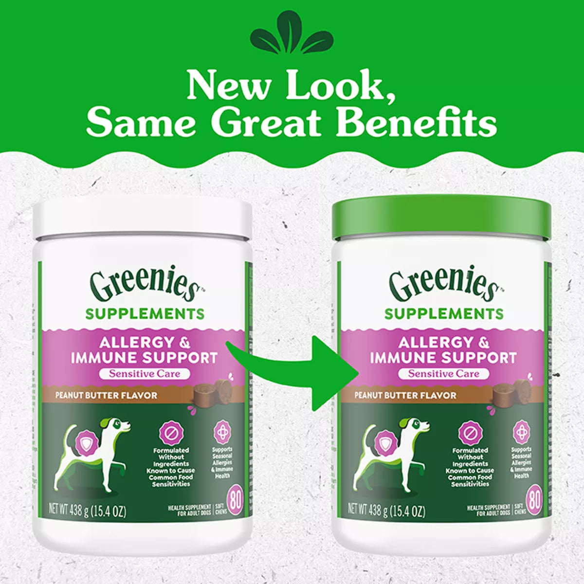 Greenies Dog Allergy & Immune Support Sensitive Care Supplement, Peanut Butter Flavor, 40-80 Count