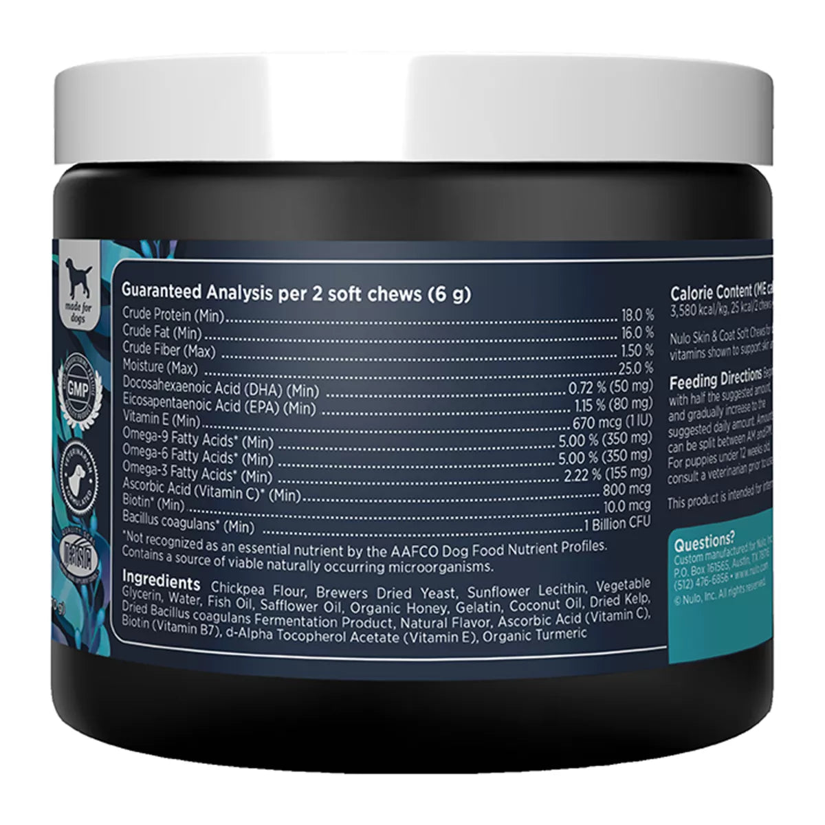 Nulo Functional Omega Skin & Coat Dog Supplement, Made with Omega-9 Fatty Acids, 90 Count