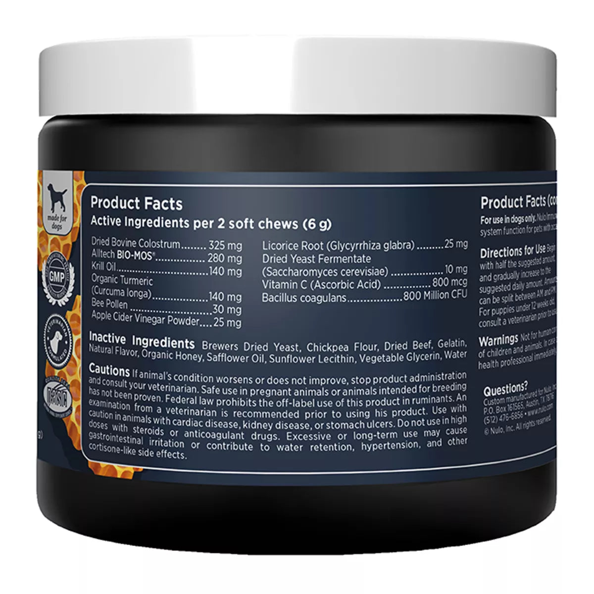 Nulo Dog Immune & Allergy Supplement, Prebiotic and Probiotics with Turmeric, 90 Count