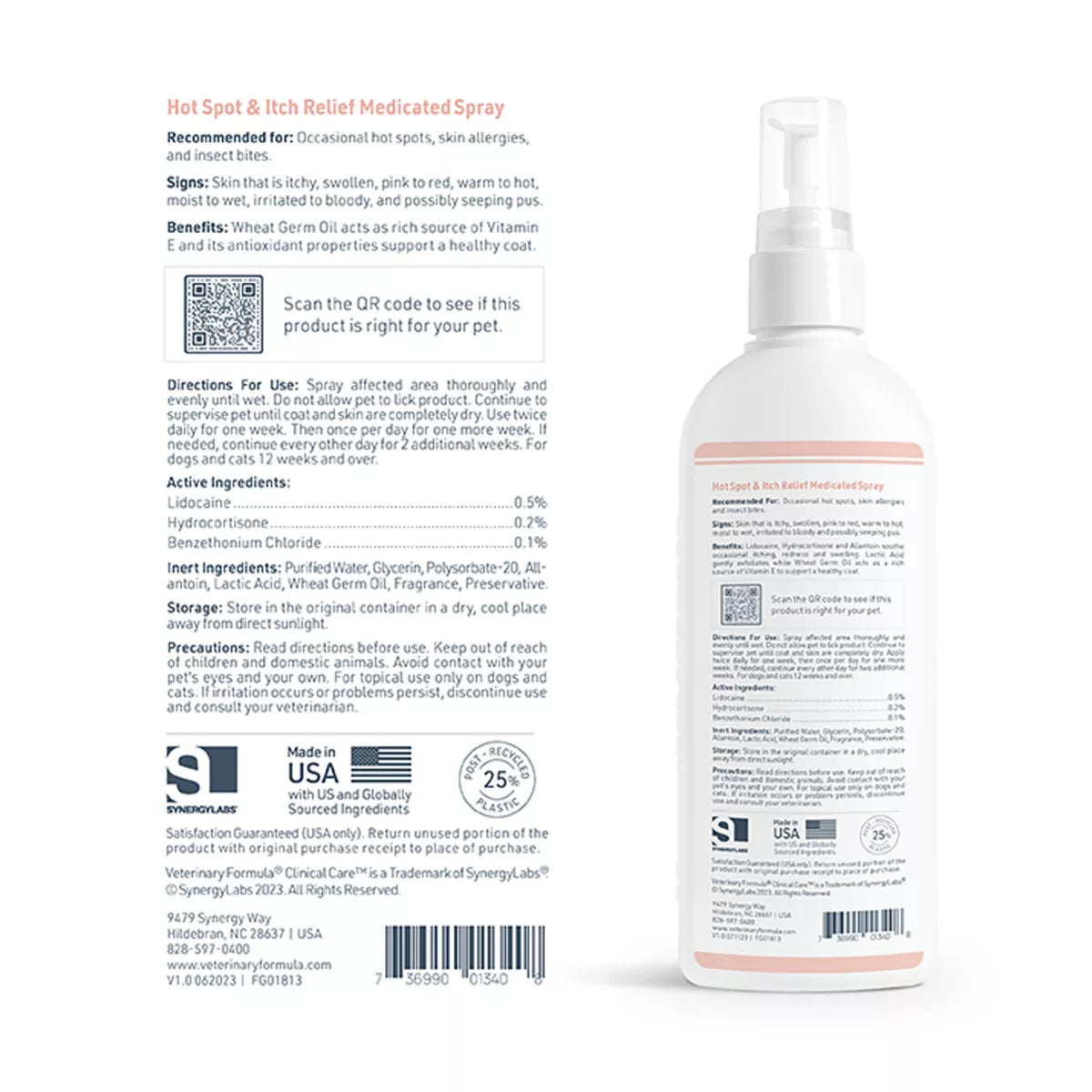Veterinary Formula Clinical Care Hot Spot & Itch Relief Medicated Spray for Dogs & Cats, 8 Fl Oz